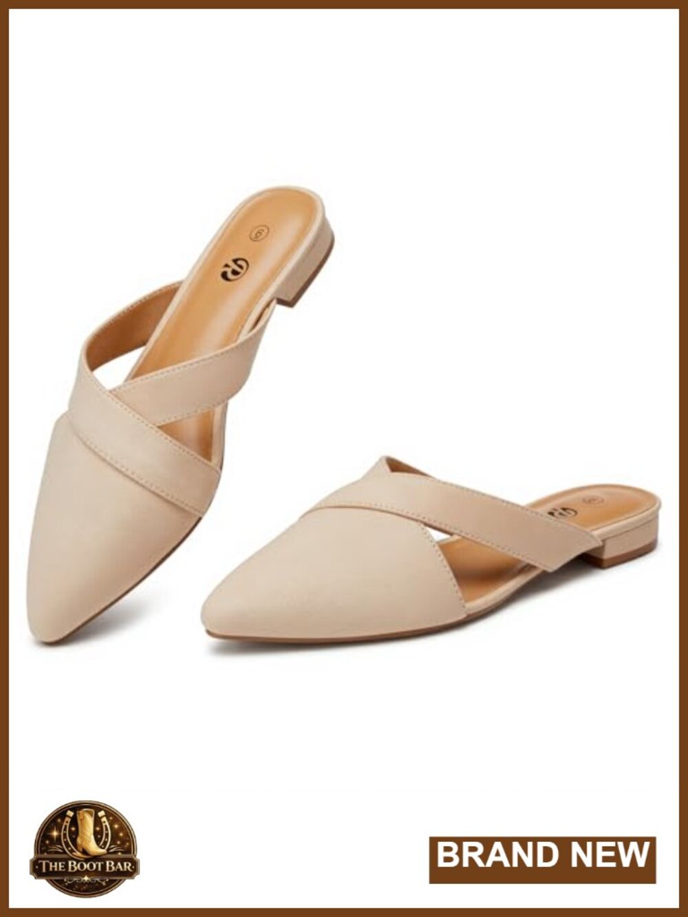 Women's Suede Mules Pointed Toe Slip-On Flats Memory Foam Casual Work Shoes